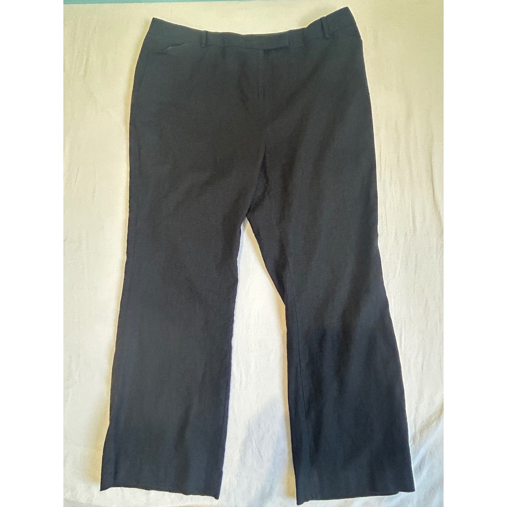 Cato Classic Black Linen Blend Trousers Womens 20W Plus Size Dress Pants Office
